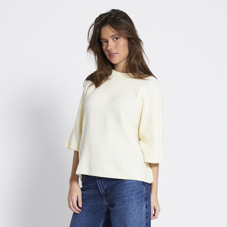 Basic knit tee "Everly" Light Yellow